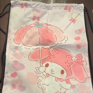 Cute Pink My Melody Drawstring Bag with Character Design new hello Kitty